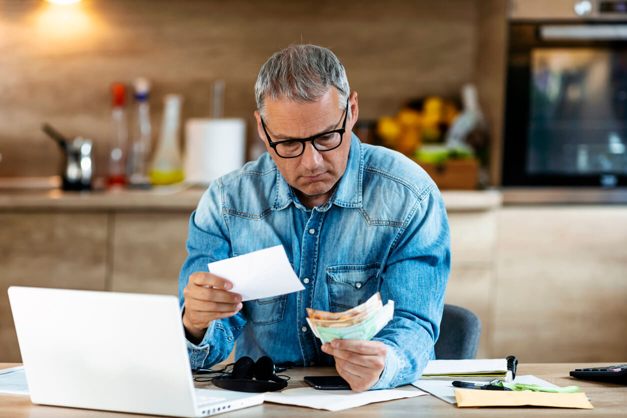 man filing for bankruptcy